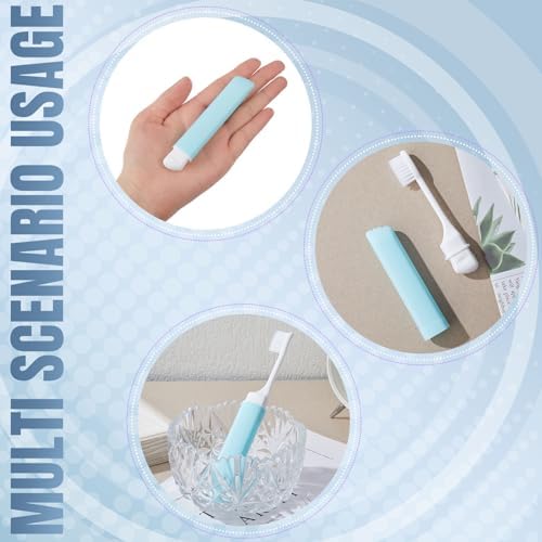 Patelai 4 Pcs Travel Toothbrush Mini Foldable with Case,Macaron Color - Image 5