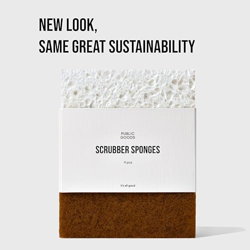 Public Goods Scrubber Sponge | Natural, Plant-Based | Pack of 4 - Image 2