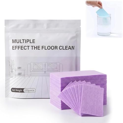 100 Piece Floor Cleaning Tablets Multi-Surface Cleaner,2026 Upgrade Dissolvable Pre-Measured Concentrated Mop Remover Floor Cleaning Sheets for Hardwood Laminate Floor (Lavender, 100 PCS) by AULCTR