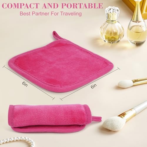 Makeup Remover Cloth 12 Pack, Ultra Soft and Reusable Microfiber Makeup Remover Towels for All Skin Types, Makeup Removal Face Cleansing Cloth, 6” X 6”, Multicolor - Image 2