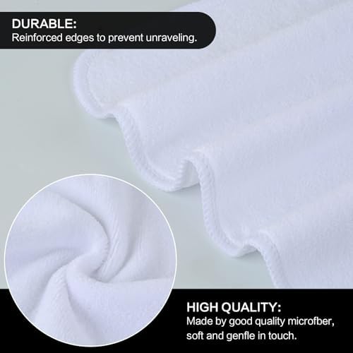 Microfiber Facial Cloths Fast Drying Washcloth 12inch x 12inch White 20 pack - Image 2