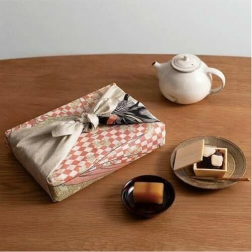 Furoshiki Japanese Wrapping Cloth, Large Size 27.6x27.6 Inch, Reusable Gift Wrap, Eco-Friendly Fabric for Bento Bag, Wine Bottle, Table Decor Washable & Wrinkle Resistant (UTAMARO Woman blowing a beadro, 27.6"x27.6") - Image 5