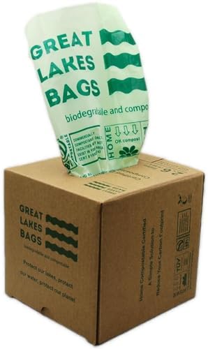 Great Lakes 2.6 Gallon Compostable and Biodegradable Trash Bag, 100 Count, Small Compostable Bag For Kitchen Food Scrap, Bathroom, Office, Certified by BPI and OK Compost Home by Unknown