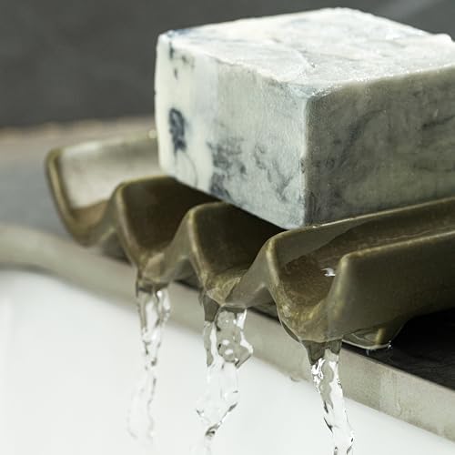 Bar Soap Holder, Ceramic Soap Dish for Shower, Bathroom Soap Saver - Image 3