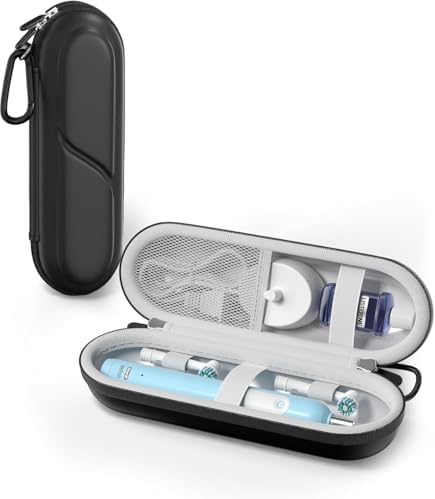 ProCase Toothbrush Travel Case for Oral-B/Oral-B Pro 1000 1500 5000 7000 7500 6000 9600/Philips Sonicare 4100 5100 1100 6100 5300 Oral-B iO Electric Toothbrush Portable Hard Container -Black by ProCase