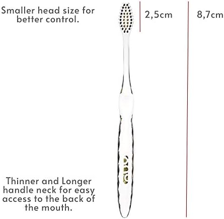 Nano-b Manual Toothbrush for Adults with Sensitive Gums, Gold & Charcoal Soft/Medium Bristles, Travel Case, Green - Image 6