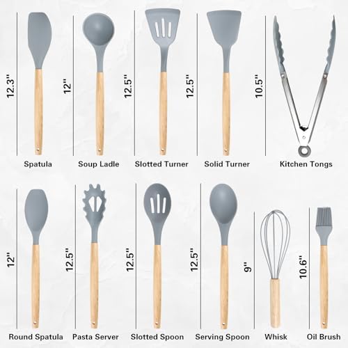 19PCS Gray Kitchen Cooking Utensils Set Kitchen Tools Set - Image 2