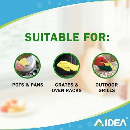 AIDEA Sponges Kitchen, 9Count, Dish Sponges, Heavy-Duty Scrub Sponge - Image 4