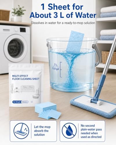 Floor Cleaning Tablets, 90 Sheets 3 Scent Pack, Multi Surface Floor Cleaner Sheets for Mopping, Floor Cleaner Tablets for Hardwood Tile Laminate Vinyl, Blue Camellia Lavender Wild Peach Hibiscus - Image 3