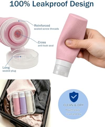 Redfly Silicone TSA Approved Travel Bottles for Toiletries, Leak proof, 3oz - Image 5