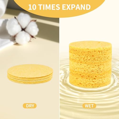 100-Count Compressed Facial Sponges, Yellow - Image 2