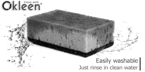 Grey Multi Use Scrub Sponges. Made in Europe. 9 Pack, 4.3x2.8x1.4 inches. Best Odorless Durable Heavy Duty Scrubber for Kitchen and Household Cleaning - Image 3