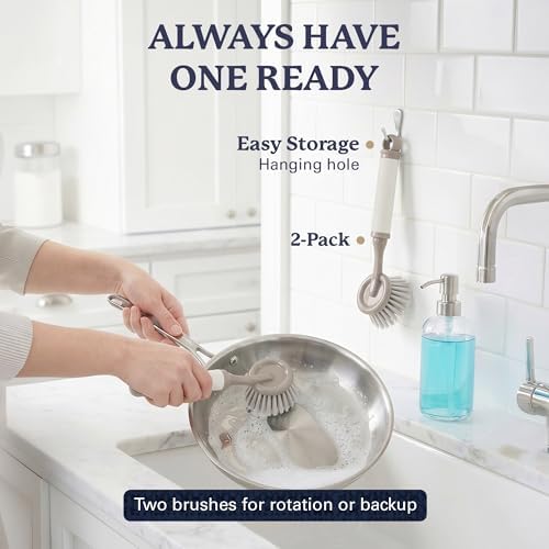 Farberware Dish Brush with Handle, 2 Pack, Firm Bristles - Image 6