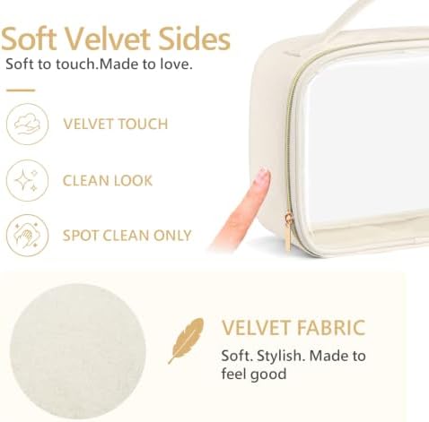 PACKISM Clear Makeup Bag Travel - Velvet Side TSA Approved Toiletry Bag - Image 5