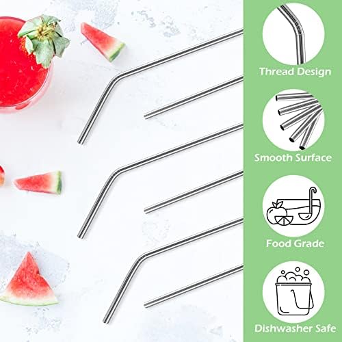 Besteek Home 6 Pcs Reusable Stainless Steel Metal Straws & Cleaning Brush - Image 3