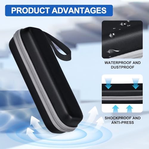 Travel Case for Oral-B/Oral-B Pro/Phlips Sonicare Electric Toothbrush with 2pcs Toothbrush Heads Cover Cap, Portable Hard Protective Storage Bag with Accessories Storage (Black) - Image 5
