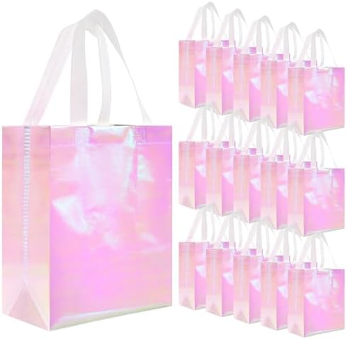 Eccliy 80 Pcs Reusable Gift Bags, Medium, Holographic Pink by Eccliy