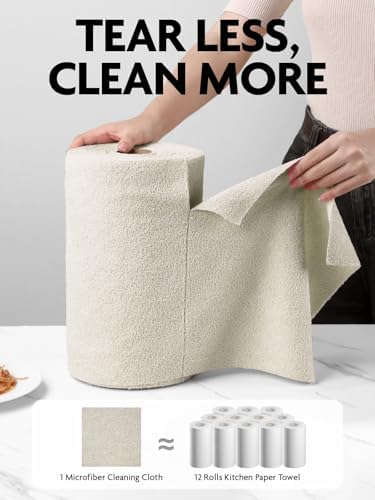 Fantasticlean Microfiber Cleaning Cloth Roll- 75 Sheets, 12"x12" (CoolGrey) - Image 2