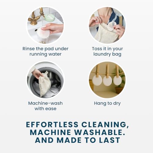 LastRound Reusable Makeup Remover Pads - 7 Washable Eco-Friendly Reusable Cotton Rounds for Face - Sustainable & Soft Cotton Face Pads for Facial Cleansing & Eye Makeup Removal - Travel Storage Case - Image 2