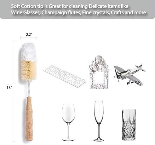 4 Pcs Bamboo Bottle Brush Set by HELLO NATURE – Long Handle Cleaning Brushes for Water Bottles, Baby Bottles & Glassware, Sustainable & Plastic-Free - Image 4