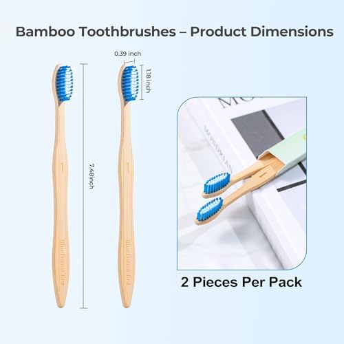 Bamboo Toothbrushes, Natural Plastic Free Toothbrush 50 Pack - Image 6