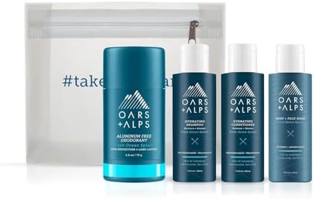 Oars + Alps Travel Kit for Men, Hair + Body Travel Set, Fresh Ocean Scent by OarsAlps