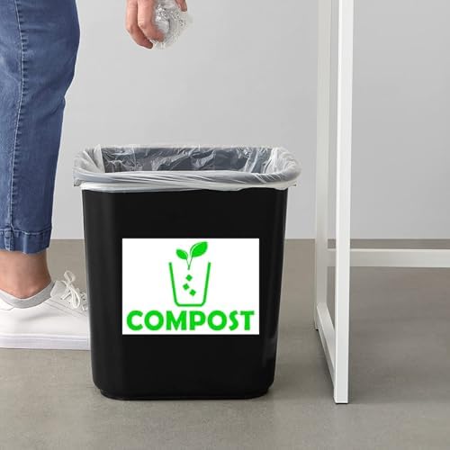 Trash Recycle Compost Stickers Set of 3 Recycle Sticker Vinyl Decal for Recycle Bin, Compost Bin, Trash Can Symbol to Organize Garbage containers Trash Can (Compost White, 10x7inch) - Image 2