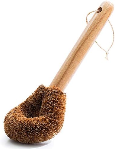 Eeghurt Dish Brush and Cup Brush with Handle,Eco-Friendly Kitchen Dish Scrub Brush for Dishes(Pot Dish Scrubber),Coconut Fiber Bristle with Wooden Handle,Dishwashing Brush with Handle for Pan by Unknown
