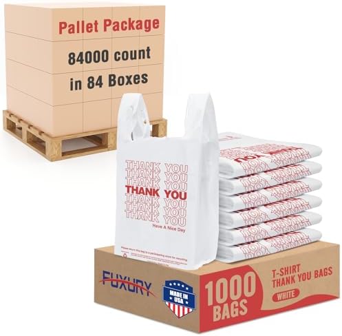 Fuxury 84000 (84K) Count Thank You Plastic Shopping Bags with Handles by Fuxury