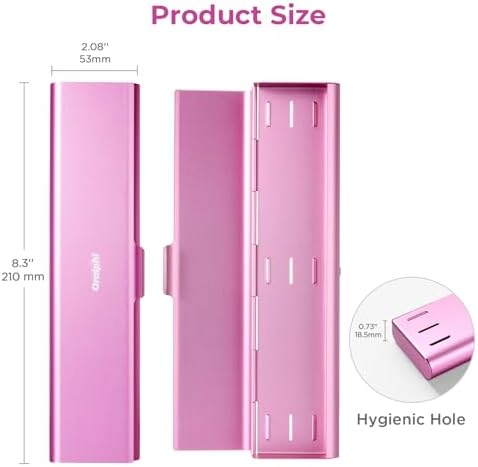 Wider Aluminum Toothbrush Travel Case, Portable Travel Toothbrush Holder, Durable Manual Toothbrush Box Container for Traveling, Bathroom, Camping, Business Trip, Pink - Image 5