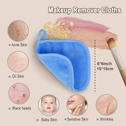 KODAMO Makeup Remover Cloth, Reusable Makeup Remover Pads Washable with Mesh Bag, Microfiber Makeup Removal Face Wash Cloths with Just Water, Gentle Soft, 12 Pack - Image 3