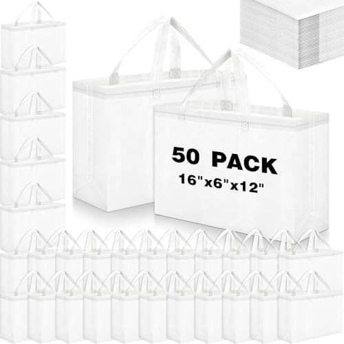 Windyun Reusable Grocery Bags Large Non Woven Shopping Bags with Handles Foldable Portable Tote, 16x6x12 Inch by Windyun