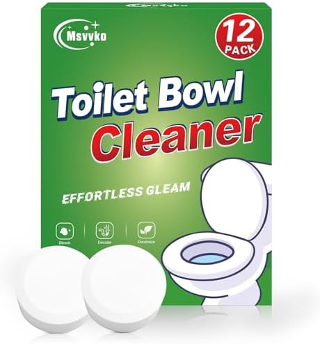 Msvvko Toilet Bowl Cleaner Tablets with Bleach 12 PACK Powerful Formula to Eliminate Limescale & Rust by msvvko