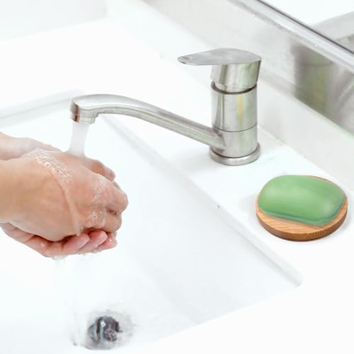 12 Pcs Bamboo Soap Dishes Wooden Soap Tray Soap Holder, Round Soap Dish for Bathroom, Shampoo Bar Holder for Shower Wood Soap Tray for Home Bathroom - Image 4
