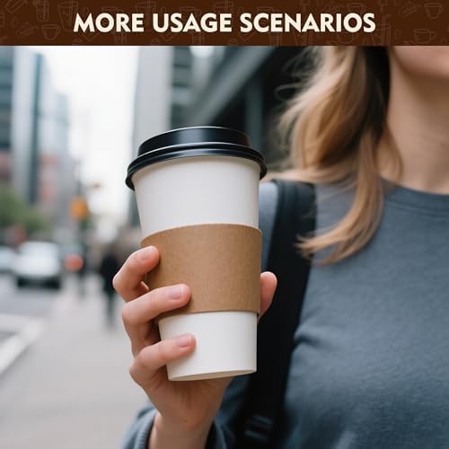 YEEHAW 16 oz 500 Pack Disposable Coffee Cups with Lids & Sleeves - Image 6