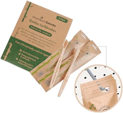 Bamboo Toothbrushes Soft Bristles Adult - 8 Pack Eco-Friendly Bamboo Toothbrushes Individually Wrapped - Sealed Soft Bristle Toothbrush - Biodegradable Natural Wooden Toothbrush - Image 5