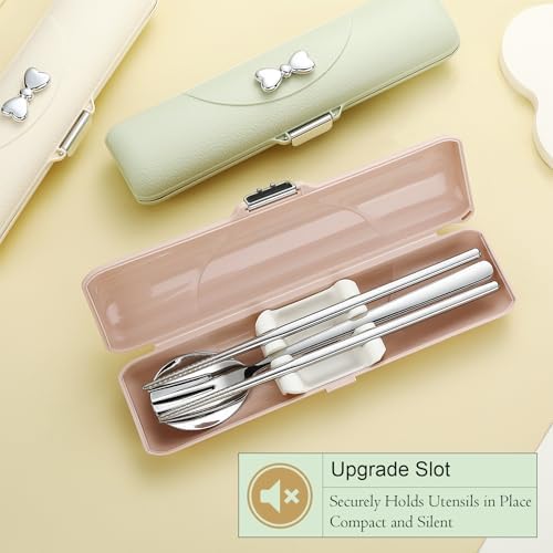 DEVICO Travel Silverware Set with Case,Portable Lunch Utensils Set for Work - Image 3