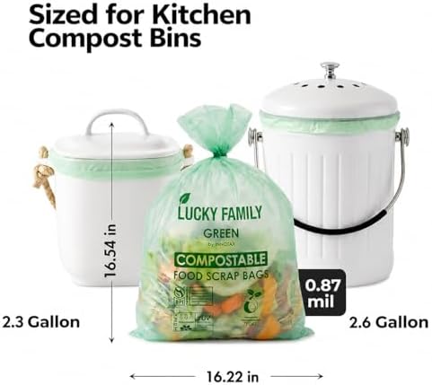 2.6 Gallon Compost Bags for Kitchen Countertop Bin, Compostable, 50 Count - Image 2