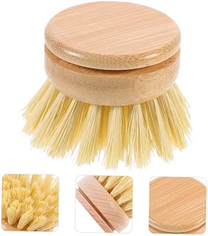 CALLARON 2PCS Kitchen Cleaning Brush Set Bamboo Pot Brush Replaceable Beech Wood Head for Dishes and Cookware for Kitchen Sink Cleaning - Image 3