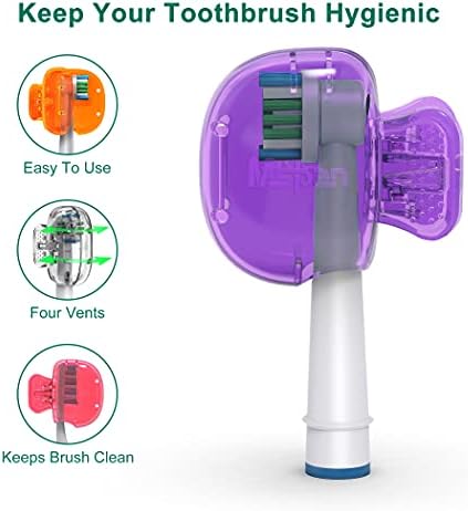 Mspan Electric Toothbrush Head Cover: Sonic Toothbrush Cap Travel Protector Plastic Brush Pod Protection Clip Case Value Pack - Image 3