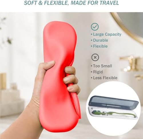 Silicone Toothbrush Travel Case, Upgrade Large Toothbrush Case for Travel - Image 4