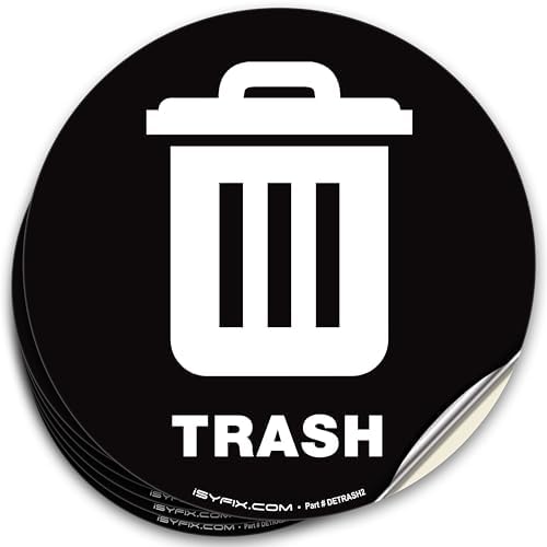 iSYFIX Trash Can Stickers Signs, 6 Pack, 5 inch by iSYFIXPremiumLetterNumberSigns