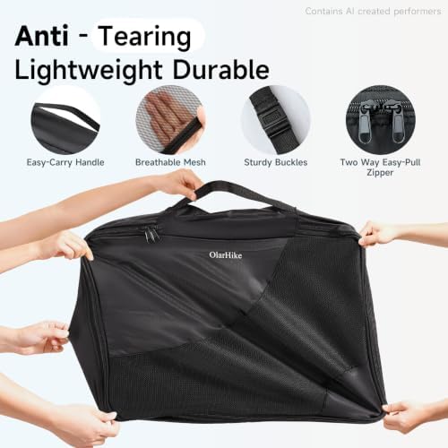 OlarHike Packing Cubes for Travel,Gifts for Women Mom,Anti-Tearing Suitcase Organizer for Luggage with Shoe & Hanging Toiletry Bag,Vacation Essentials & Accessories for Cruise Ship,9 Set,Black - Image 4
