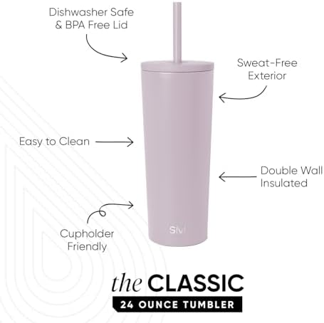 Simple Modern Iced Coffee Tumbler, Insulated | 24oz | Lavender - Image 2