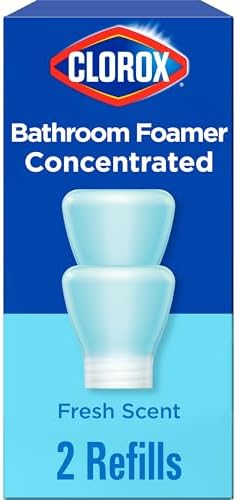 Clorox Bathroom Foamer Refill Cartridge for Clorox Bathroom Foamer Reusable Spray Bottle, Household Essentials, Fresh Scent, 2 Spray Refills by Clorox
