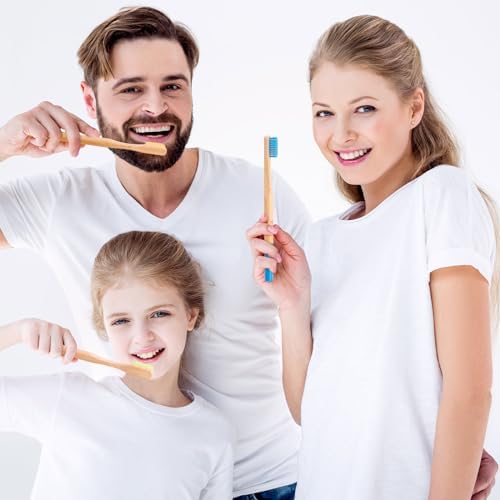 10 Pack Soft Bristles Bamboo Toothbrushes, Plastic Free Toothbrush - Image 3