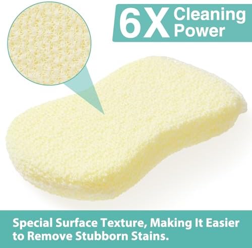 Mr. Scrub Sponges Kitchen Scrub Dish Sponge Scouring Pad, 6 Pack Cleaning Brush Scrubber Supplies for Soap, Dishwashing Dinnerware Sets Pan Pot Glass Dishwasher Sink Bathroom Towels Cloth Rags Holder - Image 5