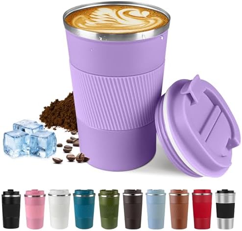 Vacuum Insulated Stainless Steel Travel Coffee Mug,Leak Proof Cup with Lid by SPLMIFA