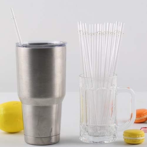 15 Pieces 10 Inch Clear Reusable Plastic Replacement Drinking Straws, Fit for 24 oz 32oz 40oz Mason Jars, Tumblers, BPA Free Unbreakable Drinking Straws with Cleaning Brush - Image 5