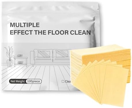 100 Piece Multi-Surface Floor Cleaning Tablets Concentrated Cleaner for Hardwood, Tile, Laminate, Vinyl Floors Pre-Measured Dissolvable Tablets for Home & RV Care(Yellow) by Litterhealthy
